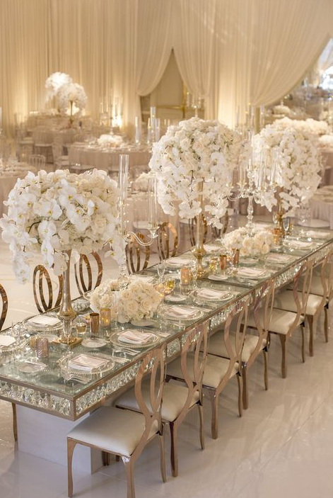 Elegant Wedding Decor With Four Seasons White & Gold Wedding
