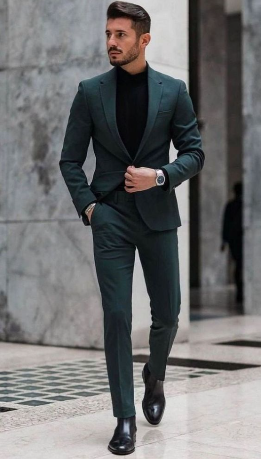 Wedding 3 Piece Suit For Men Green Suits For Men Slim Fit 2 Piece Suit Formal Fashion Dinner Jacket Gift For