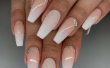 Wedding Nail Ideas For The Bride   Glitter Ombre And Rhinestones