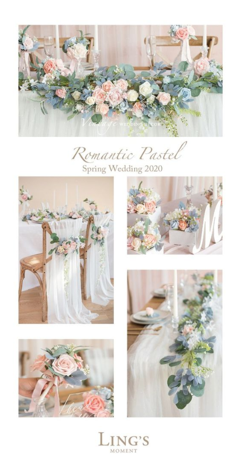 Wedding Ideas Elegant Romantic   Romantic Pastel Floral Garland For Spring Wedding