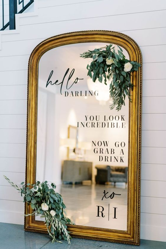 Best Wedding Mirror Sign Gallery - Wedding reception, custom mirror, gold antique mirror