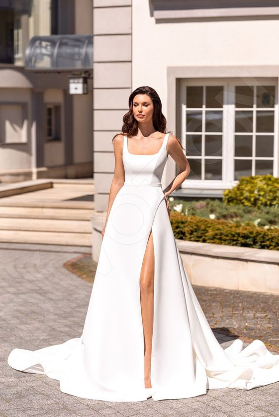 Simply Wedding Dress With Modern Individual Size A-line Silhouette Clod Wedding Dress