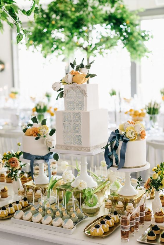 Wedding table decoration With Amalfi Coast-Inspired Bridal Shower