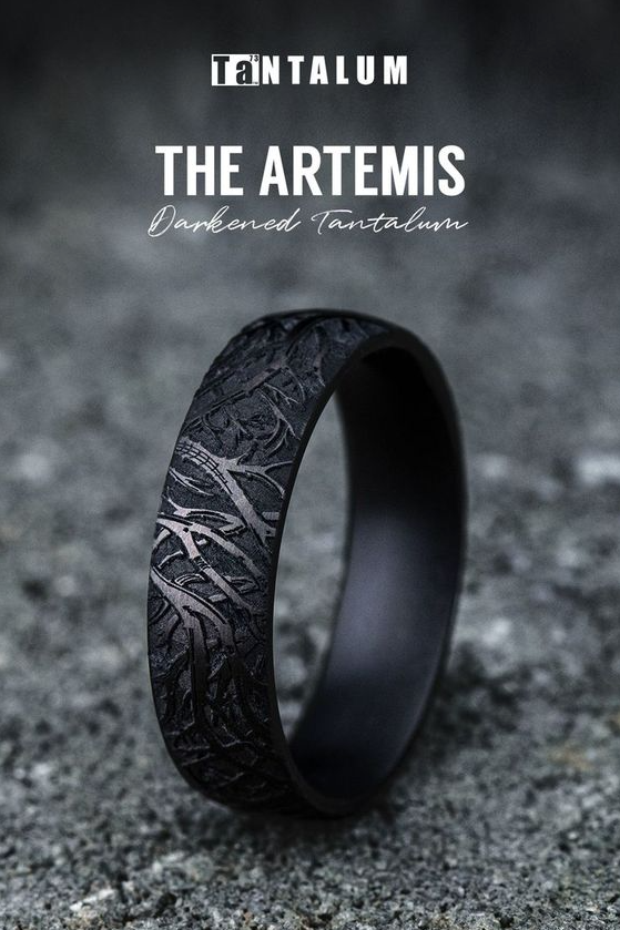 Men Wedding Rings The Artemis 6mm Tantalum Dark