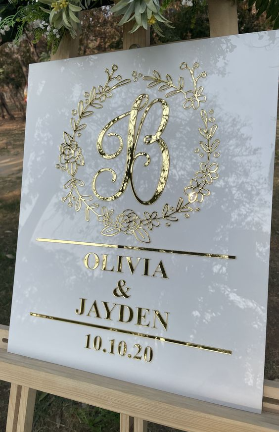 Awesome Mazing Wedding Mirror Ideas   Acrylic Last Name Wedding Sign, 3D Wedding Welcome Sign